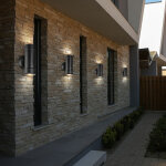 4x up down appliques ext�rieures fa�ades jardin patios �clairage luminaires ip 44 noir veranda chemin ...