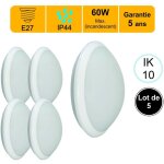 [jamais utilis�] lot de 5 appliques d'ext�rieur hublot e27 rond ip44 ik10 - garantie 5 ans