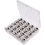 [jamais utilis�] 5 bobine en m�tal avec �tui pour machine � coudre domestique standard brother singer ...