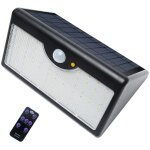 5 modes applique solaire exterieur avec tlcommande, impermable  l'eau pour mur, garage, (coque noir, ...