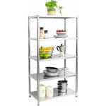 Shelfr - 5 niveaux �tag�re en acier inox jusqu'� 200kg - 74x41x140 rangement m�tallique
