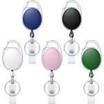 5 pack porte cl� r�tractable robuste pour porte badge enrouleur bo�tier abs color� avec bobine de ressort ...