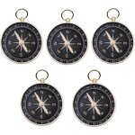 5 pcs 44mm boussole de poche en m�tal avec boucle sur dessus pour porte - cl�s pandant, f�te anniversaire ...