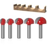 5 pcs fraise � fond rond bois, 8mm fraise defonceuse, gravure fin mill outil de coupe, fraise � bois ...