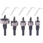 5 pcs scies - cloches drill, multi - dents en acier inoxydable m�tal fore, diam�tre 16 mm 18, 5 mm 20 ...