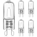 5 pi�ces g9 25w ampoules halog�nes pour four, blanc chaud dimmerabile 230v 2700k, r�sistance � la chaleur ...