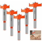 5 pices mches bois, 30 / 40 / 45 / 50 / 60mm fraises  bois carbure, forets meches a bois, queue ronde ...