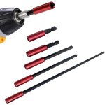 5 pi�ces porte embout magnetique, 50 / 60 / 100 / 150 / 300mm embout visseuse aimant�, 1 / 4'' hexagonal ...