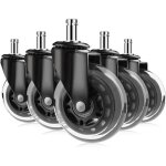 5 pi�ces roulette chaise de bureau en caoutchouc 11mm x 22mm, 360� rotation pour jeu chaises, roulettes ...