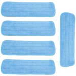 5 pi�ces de serpilli�re microfibre plate lavable pour mop 14x41cm � scratch universel