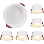 5 spots encastrables led 230v - plafonnier encastr� 5w - ip44 �tanche spot led salle de bain - �81mm ...
