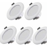 5 spots led pour salle de bain, ip44 superflat 35mm, 85mm de diamtre, blanc, plafonnier encastr, panneau ...