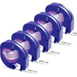 5 x ruban compatible avec dymo letratag ruban transparent 12mm x 4m, ruban recharge pour dymo transparent ...