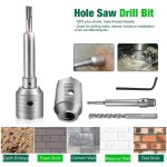 50, 200mm scie cloche � b�ton poign�e ronde sds plus shank, foret de mur de pierre de ciment de coupeur ...