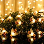 [50 led] lampes solaires de jardin, guirlande lumineuse f�erique en forme d'abeille, 7 m / 24 pieds, ...