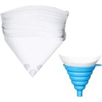 50 pcs filtre  peinture en nylon, filtre papier blanc, filtres  peinture jetables en papier, avec 1 ...
