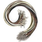 50 pices cordon, cordon en coton cir en cuir avec chane d'extension et fermoir de homard 2 mm multicolore ...