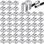 50 pi�ces manchons en aluminium 4mm, manchons � sertir � double virole en aluminium, manchon de boucle ...