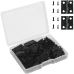 Csparkv - 50 pices mini charnires noires, charnire plate invisible inox durable et robuste petite ...
