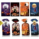 50 pi�ces sacs � friandises d'halloween, sacs - cadeaux pour biscuits en cellophane d'halloween avec ...