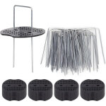 50 piquets de jardin ave rondelles, piquets de fixation en acier galvanis� pour baches agraphes de fixation ...