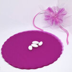 50 voiles de tulle pour drag�es de mariage organza rond mariages bapt�mes graduations drag�es fuchsia ...