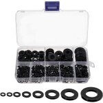500 pi�ces rondelles plates nylon noir, rondelles plates isolation rond joint spacer joint plomberie ...