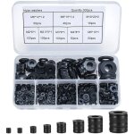 Aougo - 500 pices rondelles plates nylon noir, rondelles plates isolation rond joint spacer joint plomberie ...