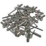 500 rivets alu tete 12 mm extra large de 4 x 10 tige acier