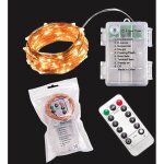50leds guirlande lumineuse a pile, 5 m�tre micro argent c�ble 3aa op�ration batterie �tanche avec t�l�commande ...