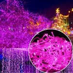 50m 500 led guirlande lumineuse carnaval mariage ext�rieur jardin int�rieur �clairage(rose)