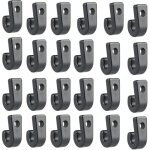 50pcs kayak j crochets en nylon noir, crochets d'arrimage kayaks en plastique durable, crochets en forme ...
