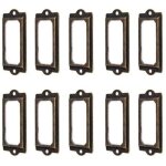 50pcs porte - �tiquette 60 x 17 mm m�tal bronze vintage porte - �tiquette porte - cartes biblioth�que ...