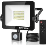 50w projecteur led exterieur detecteur de mouvement, ip66 etanche spot led ext�rieur avec t�l�commande, ...