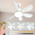 52cm silencieux ventilateur de plafond avec lumi�re et telecommande, 40w lampe ventilateur plafond avec ...