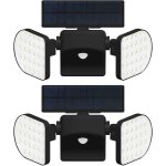 Projecteur solaire  led rglable  360 avec capteur de mouvement, tanche  l'eau ip65 pour entre ...