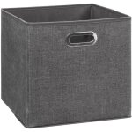 5five simply smart - bo�te de rangement en tissu pour �tag�re 31x31x31cm, couleur gris fonc�, id�ale ...