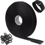 (5mx2cm, noir)sangles / attaches de c�ble r�utilisables r�glables noires de 5m avec 25 boucles et sangle ...