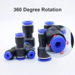 5pcs connecteurs pneumatiques fixations pneumatique push dans droites r�ducteur raccords de fixation ...