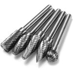 5pcs double coupe fraises rotatives en carbure de tungstne, lime rotative de tige 6. 35mm pour ponceuse ...