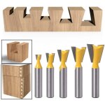 5pcs fraise queue d'arronde carbure 8 mm fraise � queue d'aronde pointe en carbure de tungst�ne largeur ...