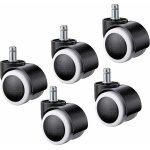 5pcs roulette pour chaise de bureau, roulettes pour sols durs universelles remplacement roulette fauteuil ...