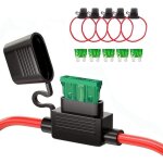 5pcs voiture porte fusible lame enfichable etanche avec fil max 32v / 30a pour camion voiture moyen avec ...
