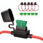 5pcs voiture porte fusible lame enfichable etanche avec fil max 32v / 30a pour camion voiture moyen avec ...