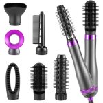 6 en 1 brosse soufflante, seche cheveux brosse lissante ensemble de brosse � air chaud chauffante lisseur ...