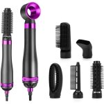 6 en 1 hair styler, brosse soufflante seche cheveux, brosse coiffante chauffante, boucleur a cheveux, ...