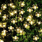 6. 5m blanc chaud lumires solaires de ficelle de fleur de led, guirlandes lumineuses pour dcorations ...