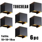 6 appliques murales carres 12w led lampe murale avec angle de faisceau rglable 3000k clairage mural ...