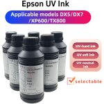 6 bouteilles d'encre epson uv encre uv encre douce 500ml a3 / a4 uv dtf imprimante dx5 / dx7 / xp600 ...