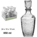 6 bouteilles en verre de liqueur vintage wiskey cognac scotch avec bouchon 10x24cm